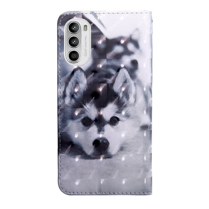 3D Painted Pattern Leather Phone Case, For Motorola Moto G52, For Motorola Moto G200 5G