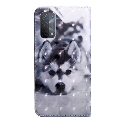 3D Painted Pattern Leather Phone Case, For OPPO A54 5G / A74 5G, For OPPO A94 5G / A95 5G
