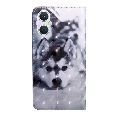 3D Painted Pattern Leather Phone Case, For OPPO A96 5G, For Xiaomi Redmi 10C Global