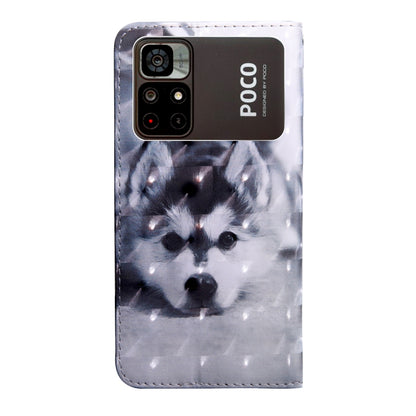 3D Painted Pattern Leather Phone Case, For Xiaomi Poco M4 Pro 5G, For Xiaomi Poco X4 Pro 5G
