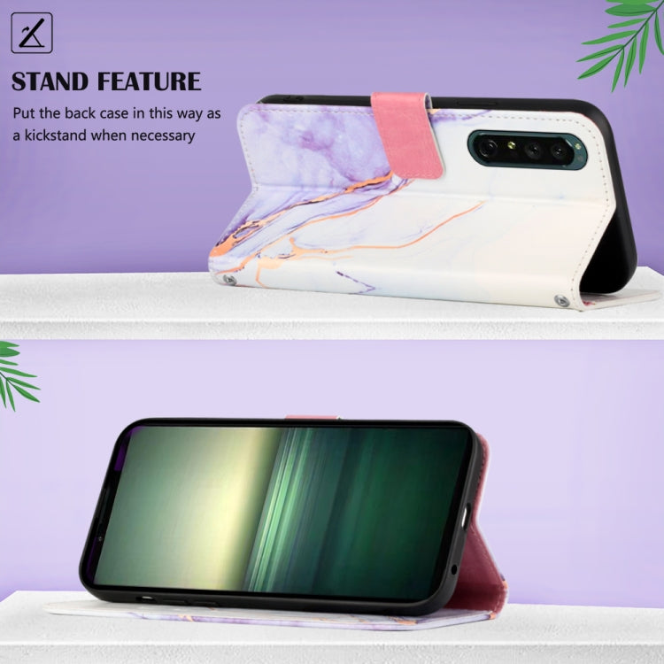 PT003 Marble Pattern Flip Leather Phone Case, For Sony Xperia 1 IV, For Motorola Moto G52, For Sony Xperia 10 IV, For Sony Xperia ACE III