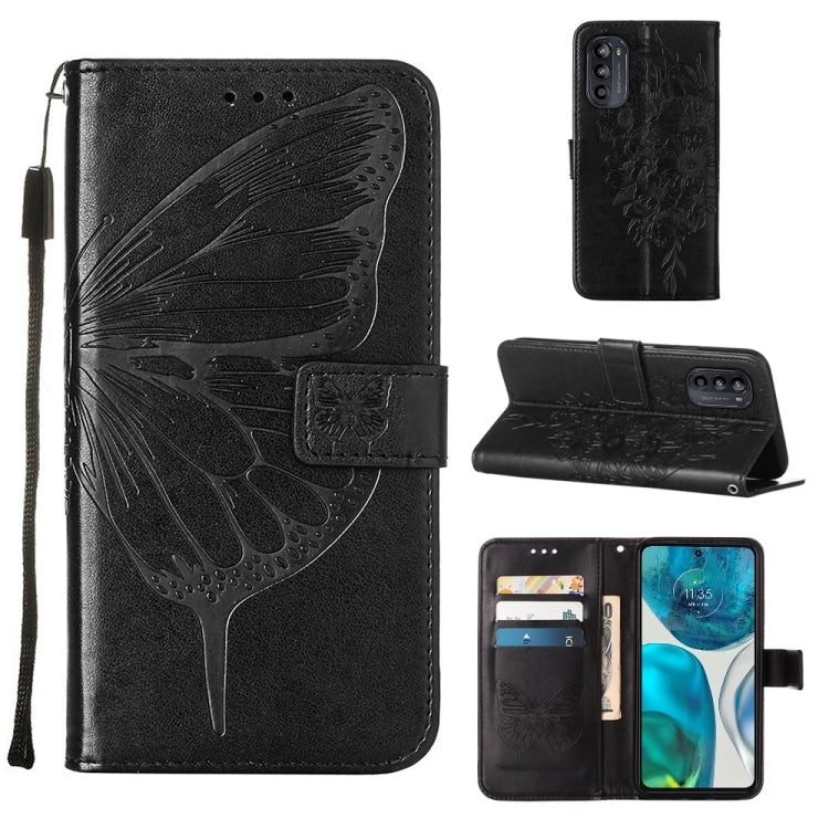 Embossed Butterfly Leather Phone Case, For Alcatel 1L 2021, For Motorola Moto G 5G 2022, For Motorola Moto G52