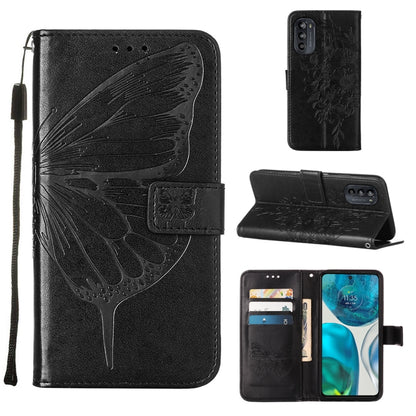 Embossed Butterfly Leather Phone Case, For Alcatel 1L 2021, For Motorola Moto G 5G 2022, For Motorola Moto G52