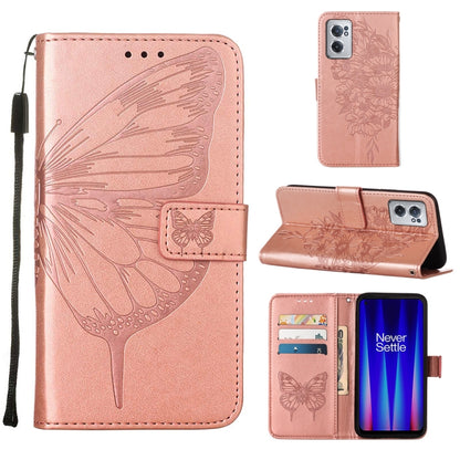 Embossed Butterfly Leather Phone Case, For OnePlus Nord CE 2 5G, For OPPO A57 5G 2022, For OPPO Realme C31 4G