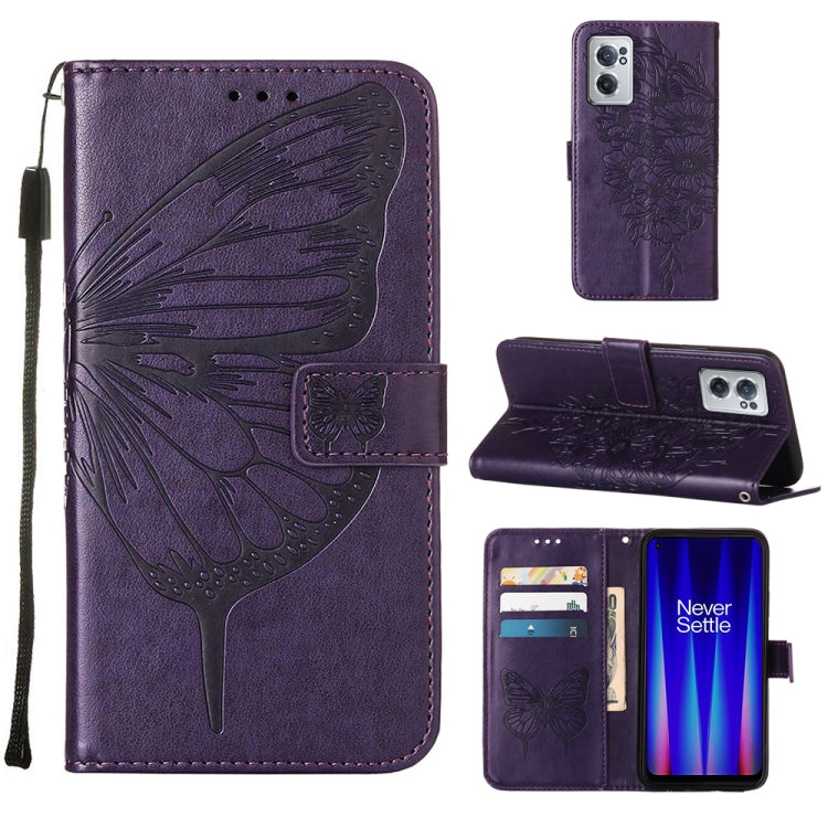 Embossed Butterfly Leather Phone Case, For OnePlus Nord CE 2 5G, For OPPO A57 5G 2022, For OPPO Realme C31 4G