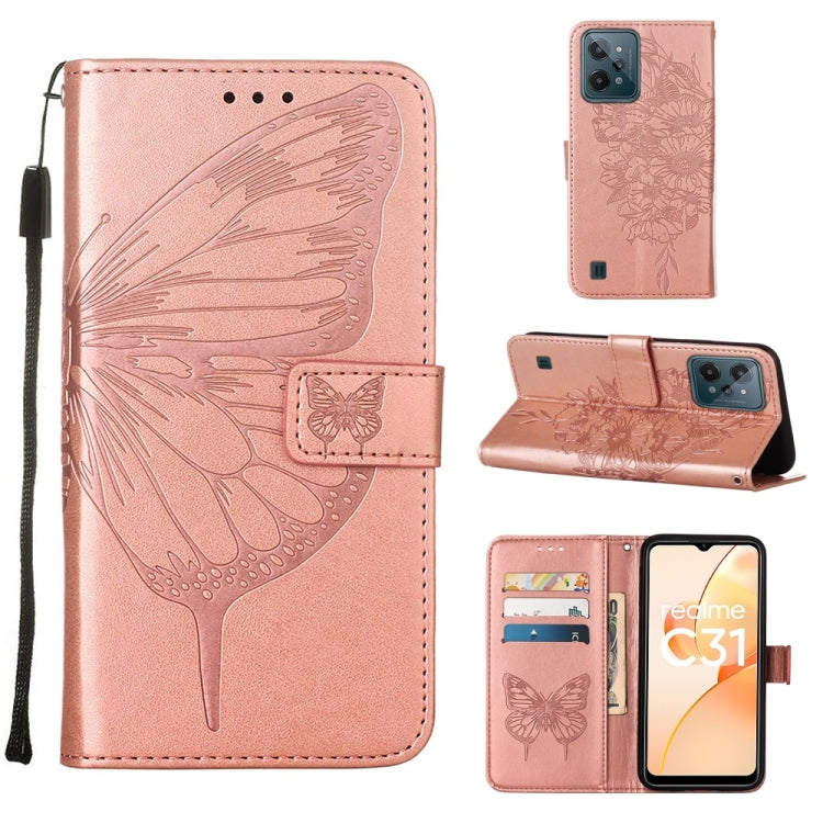 Embossed Butterfly Leather Phone Case, For OnePlus Nord CE 2 5G, For OPPO A57 5G 2022, For OPPO Realme C31 4G