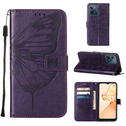 Embossed Butterfly Leather Phone Case, For OnePlus Nord CE 2 5G, For OPPO A57 5G 2022, For OPPO Realme C31 4G