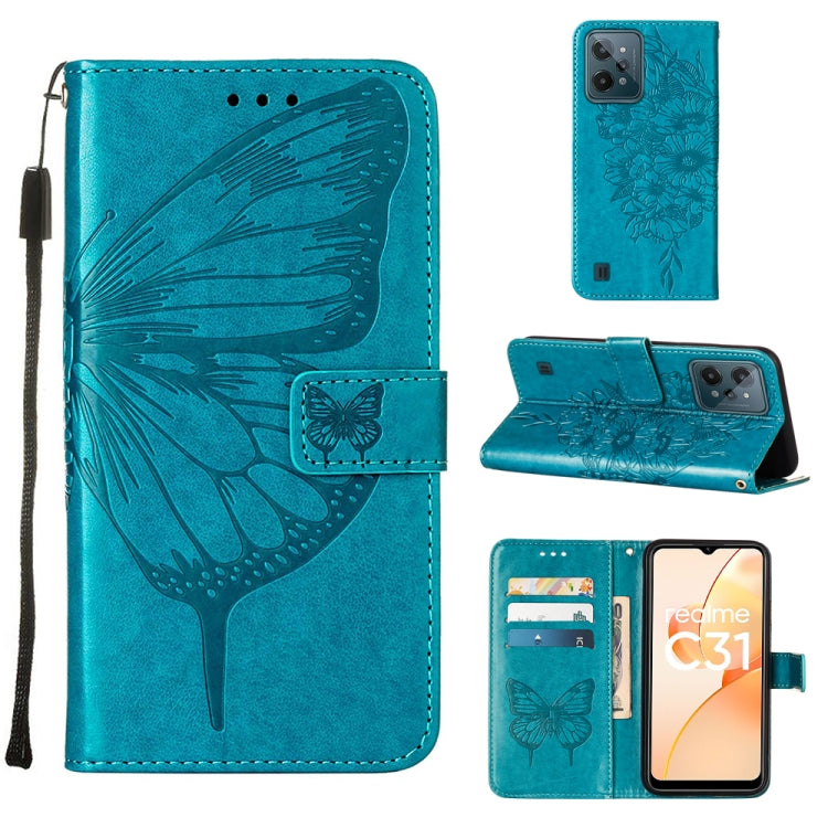 Embossed Butterfly Leather Phone Case, For OnePlus Nord CE 2 5G, For OPPO A57 5G 2022, For OPPO Realme C31 4G