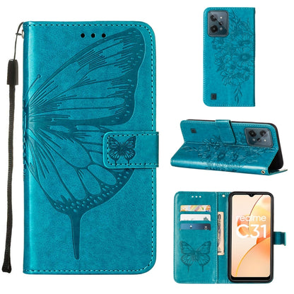 Embossed Butterfly Leather Phone Case, For OnePlus Nord CE 2 5G, For OPPO A57 5G 2022, For OPPO Realme C31 4G