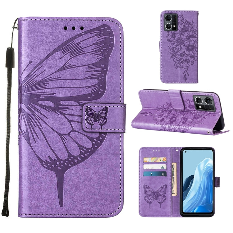 Embossed Butterfly Leather Phone Case, For OPPO Reno7 4G/F21 Pro, For Sony Xperia 1 IV, For Sony Xperia 10 IV
