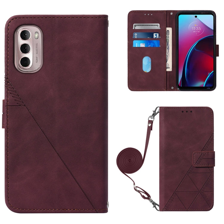 Crossbody 3D Embossed Flip Leather Phone Case, For Motorola Moto G Stylus 4G 2022, For OPPO A57 5G 2022, For OPPO Realme C31 4G, For Motorola Moto G52