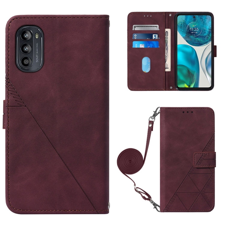 Crossbody 3D Embossed Flip Leather Phone Case, For Motorola Moto G Stylus 4G 2022, For OPPO A57 5G 2022, For OPPO Realme C31 4G, For Motorola Moto G52