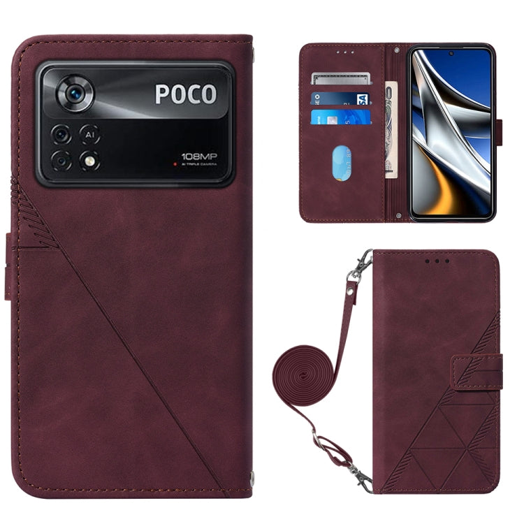 Crossbody 3D Embossed Flip Leather Phone Case, For OPPO Reno7 4G/F21 Pro, For Xiaomi Poco M4 Pro 4G, For Xiaomi Poco X4 Pro 5G, For Sony Xperia 1 IV