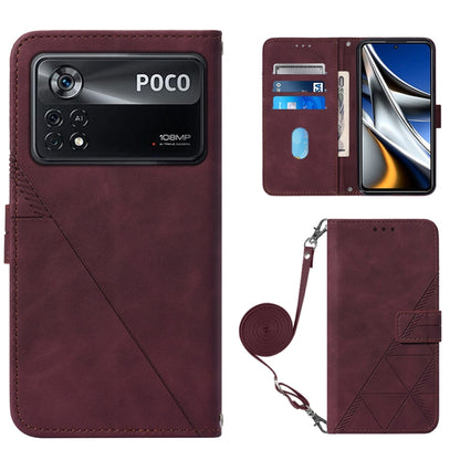 Crossbody 3D Embossed Flip Leather Phone Case, For OPPO Reno7 4G/F21 Pro, For Xiaomi Poco M4 Pro 4G, For Xiaomi Poco X4 Pro 5G, For Sony Xperia 1 IV