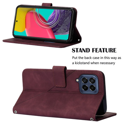 Crossbody 3D Embossed Flip Leather Phone Case, For Samsung Galaxy M53 5G