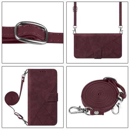 Crossbody 3D Embossed Flip Leather Phone Case, For Samsung Galaxy M53 5G