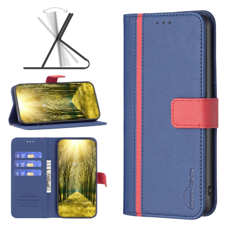 BF13 Color Matching Cross Texture Leather Phone Case, For OPPO Realme C35