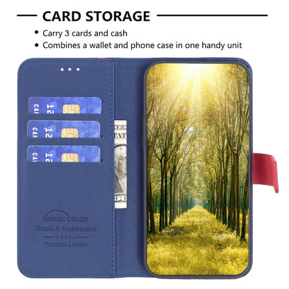 BF13 Color Matching Cross Texture Leather Phone Case, For OPPO Realme C35