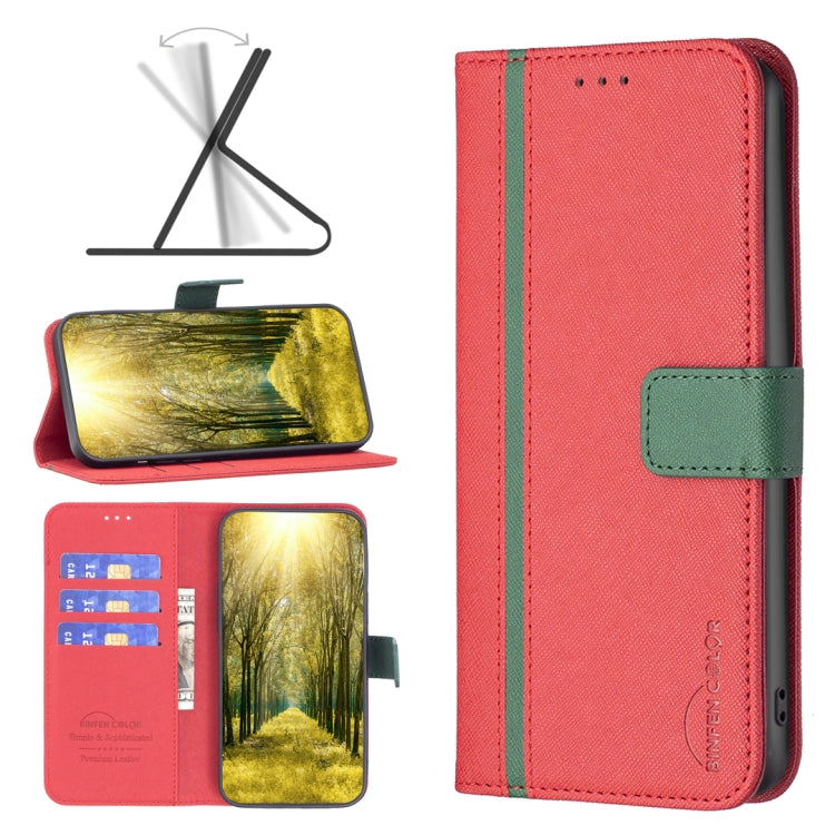 BF13 Color Matching Cross Texture Leather Phone Case, For OPPO Realme C35