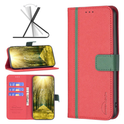 BF13 Color Matching Cross Texture Leather Phone Case, For OPPO Realme C35