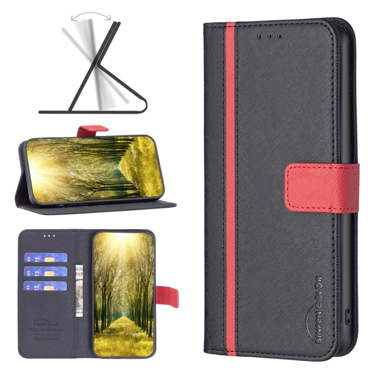 BF13 Color Matching Cross Texture Leather Phone Case, For OPPO Realme C35