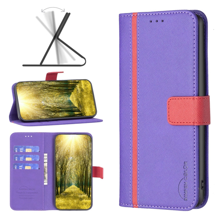 BF13 Color Matching Cross Texture Leather Phone Case, For OPPO Realme C35