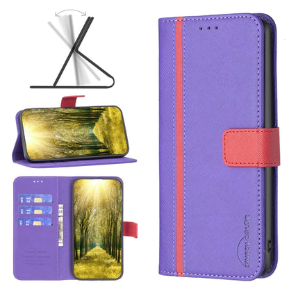 BF13 Color Matching Cross Texture Leather Phone Case, For OPPO Realme C35