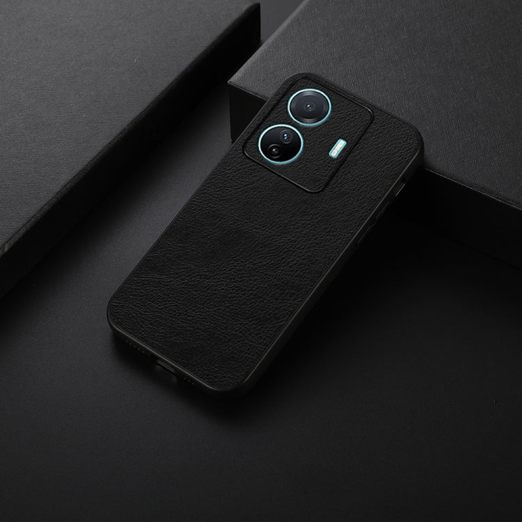 Accurate Hole Two-color Litchi Texture PU Phone Case, For vivo S15e, For OnePlus Ace