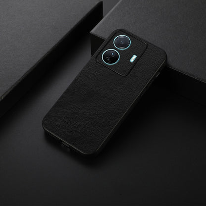 Accurate Hole Two-color Litchi Texture PU Phone Case, For vivo S15e, For OnePlus Ace