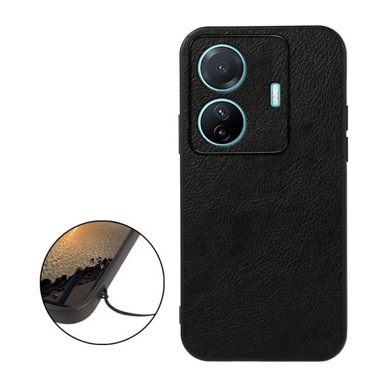 Accurate Hole Two-color Litchi Texture PU Phone Case, For vivo S15e, For OnePlus Ace