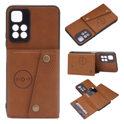 Double Buckle PU + TPU Shockproof Magnetic Phone Case, For Xiaomi Redmi 10C, For Xiaomi Redmi Note 11 5G Chinese, For Xiaomi Redmi Note 11E, For Xiaomi Redmi 10