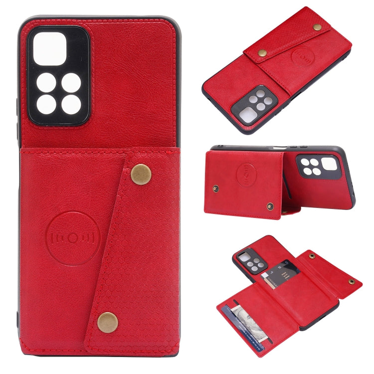 Double Buckle PU + TPU Shockproof Magnetic Phone Case, For Xiaomi Redmi 10C, For Xiaomi Redmi Note 11 5G Chinese, For Xiaomi Redmi Note 11E, For Xiaomi Redmi 10
