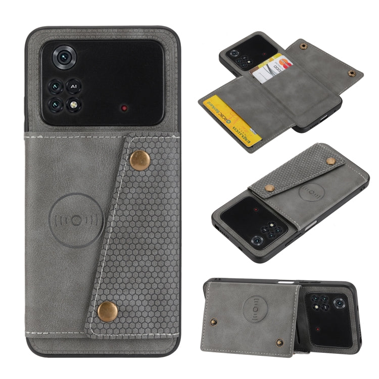 Double Buckle PU + TPU Shockproof Magnetic Phone Case, For Xiaomi Poco M4 Pro 4G, For Xiaomi Poco X4 Pro, For Xiaomi 12, For Xiaomi 12 Pro