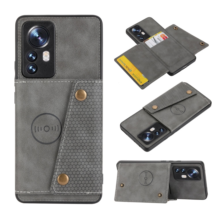 Double Buckle PU + TPU Shockproof Magnetic Phone Case, For Xiaomi Poco M4 Pro 4G, For Xiaomi Poco X4 Pro, For Xiaomi 12, For Xiaomi 12 Pro