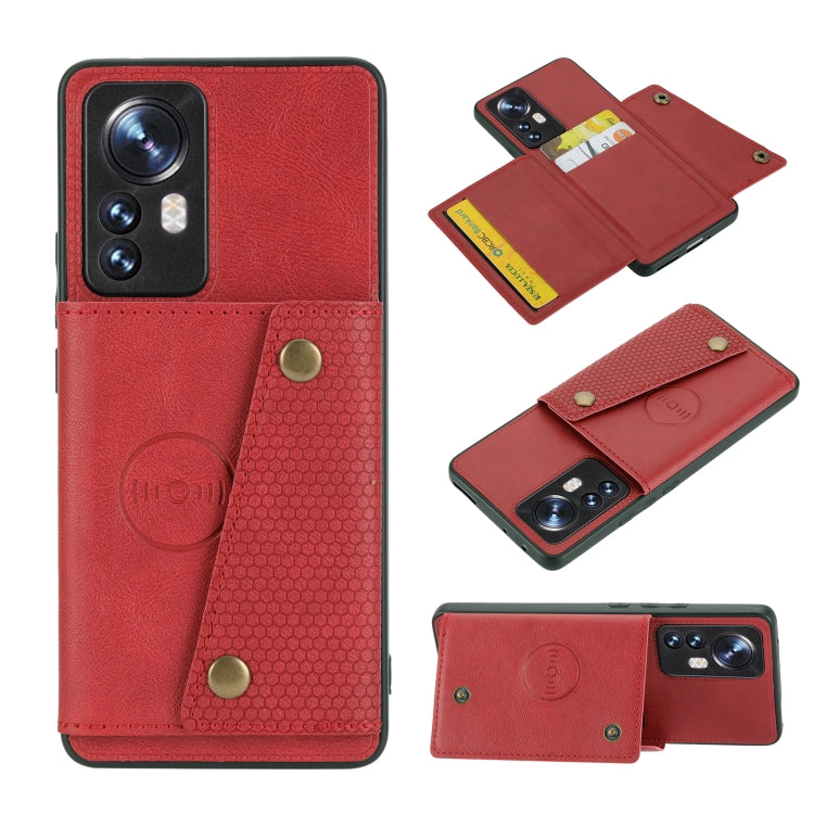 Double Buckle PU + TPU Shockproof Magnetic Phone Case, For Xiaomi Poco M4 Pro 4G, For Xiaomi Poco X4 Pro, For Xiaomi 12, For Xiaomi 12 Pro