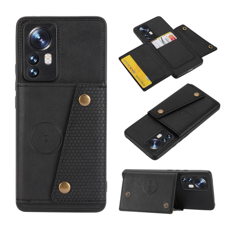 Double Buckle PU + TPU Shockproof Magnetic Phone Case, For Xiaomi Poco M4 Pro 4G, For Xiaomi Poco X4 Pro, For Xiaomi 12, For Xiaomi 12 Pro