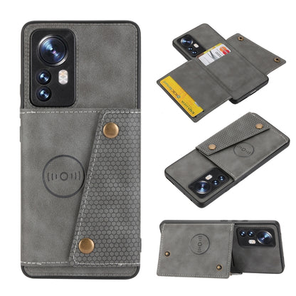 Double Buckle PU + TPU Shockproof Magnetic Phone Case, For Xiaomi Poco M4 Pro 4G, For Xiaomi Poco X4 Pro, For Xiaomi 12, For Xiaomi 12 Pro