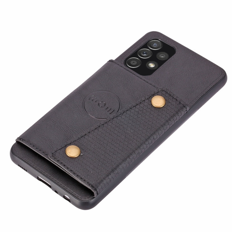 Double Buckle PU + TPU Shockproof Magnetic Phone Case, For Samsung Galaxy A23 165mm, For Samsung Galaxy A73 5G