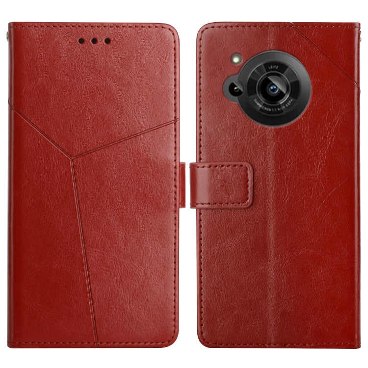 Y Stitching Horizontal Flip Leather Phone Case, For Samsung Galaxy M53, For Sharp Aquos R7, For Xiaomi Poco F4 GT