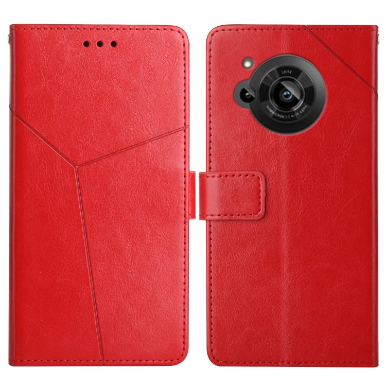 Y Stitching Horizontal Flip Leather Phone Case, For Samsung Galaxy M53, For Sharp Aquos R7, For Xiaomi Poco F4 GT