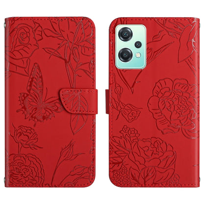 Skin Feel Butterfly Peony Embossed Leather Phone Case, For OnePlus 10R/ACE, For OnePlus Nord CE 2 5G, For OnePlus Nord CE2 Lite/Realme 9 Pro 5G/Realme V25, For Motorola Moto G 5G 2022