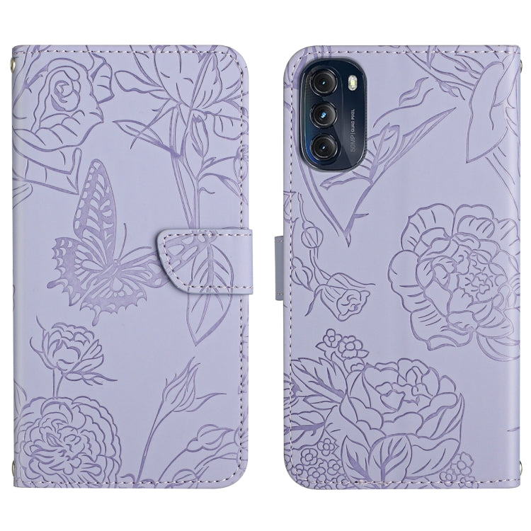 Skin Feel Butterfly Peony Embossed Leather Phone Case, For OnePlus 10R/ACE, For OnePlus Nord CE 2 5G, For OnePlus Nord CE2 Lite/Realme 9 Pro 5G/Realme V25, For Motorola Moto G 5G 2022
