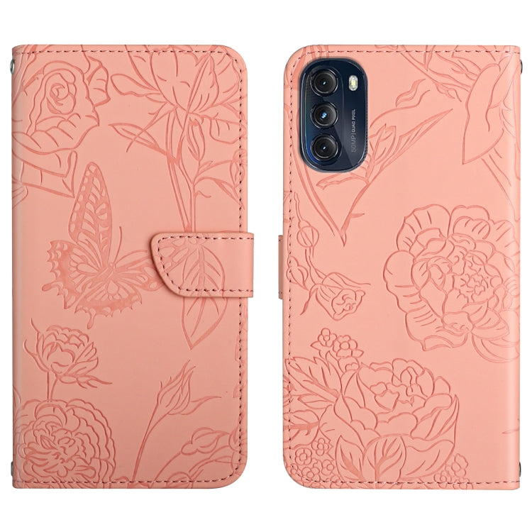 Skin Feel Butterfly Peony Embossed Leather Phone Case, For OnePlus 10R/ACE, For OnePlus Nord CE 2 5G, For OnePlus Nord CE2 Lite/Realme 9 Pro 5G/Realme V25, For Motorola Moto G 5G 2022