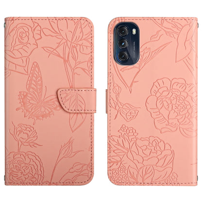 Skin Feel Butterfly Peony Embossed Leather Phone Case, For OnePlus 10R/ACE, For OnePlus Nord CE 2 5G, For OnePlus Nord CE2 Lite/Realme 9 Pro 5G/Realme V25, For Motorola Moto G 5G 2022