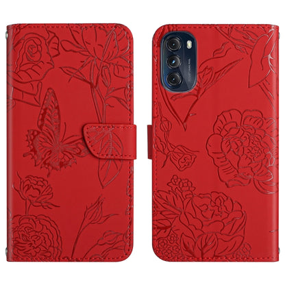 Skin Feel Butterfly Peony Embossed Leather Phone Case, For OnePlus 10R/ACE, For OnePlus Nord CE 2 5G, For OnePlus Nord CE2 Lite/Realme 9 Pro 5G/Realme V25, For Motorola Moto G 5G 2022
