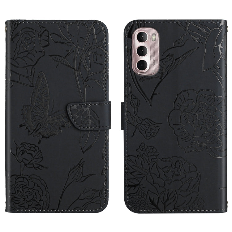 Skin Feel Butterfly Peony Embossed Leather Phone Case, For Motorola Moto G Stylus 4G 2022, For Motorola Moto G Stylus 5G 2022, For Motorola Moto G52, For Nokia X100