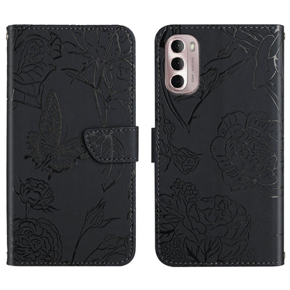 Skin Feel Butterfly Peony Embossed Leather Phone Case, For Motorola Moto G Stylus 4G 2022, For Motorola Moto G Stylus 5G 2022, For Motorola Moto G52, For Nokia X100