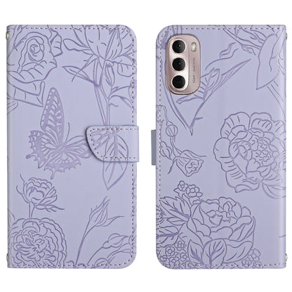 Skin Feel Butterfly Peony Embossed Leather Phone Case, For Motorola Moto G Stylus 4G 2022, For Motorola Moto G Stylus 5G 2022, For Motorola Moto G52, For Nokia X100