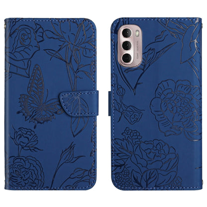 Skin Feel Butterfly Peony Embossed Leather Phone Case, For Motorola Moto G Stylus 4G 2022, For Motorola Moto G Stylus 5G 2022, For Motorola Moto G52, For Nokia X100