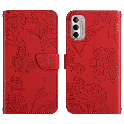 Skin Feel Butterfly Peony Embossed Leather Phone Case, For Motorola Moto G Stylus 4G 2022, For Motorola Moto G Stylus 5G 2022, For Motorola Moto G52, For Nokia X100